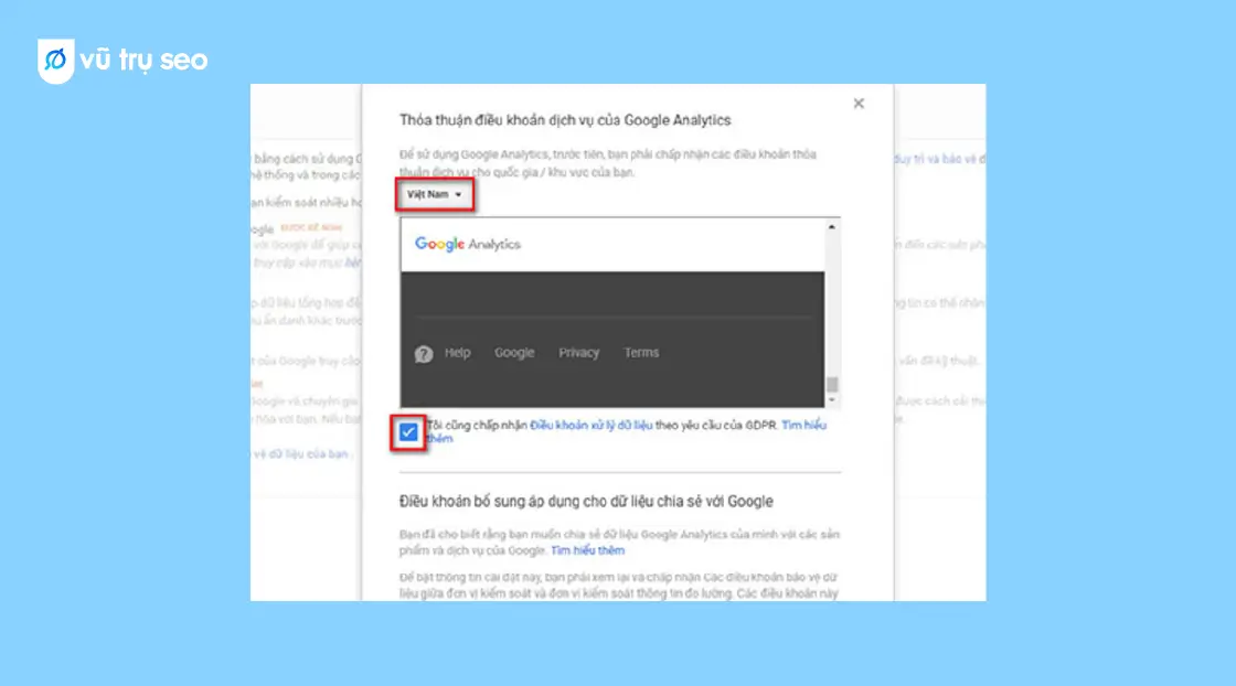 cài đặt google analytics