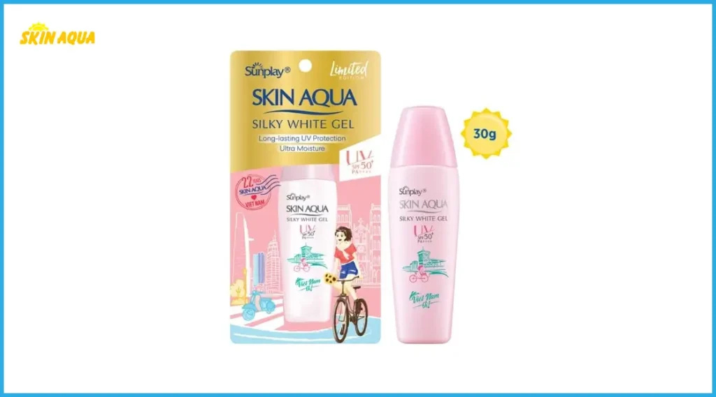 Đánh giá kem chống nắng Skin Aqua chất lượng ra sao? Có bao nhiêu loại? 11 Sunplay Skin Aqua Silky White Gel - Phù hợp với nhiều loại da khác nhau