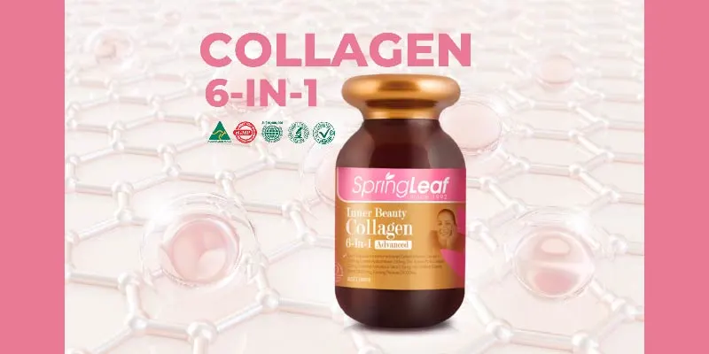 Viên uống Collagen Spring Leaf Inner Beauty 6 in 1 của Úc