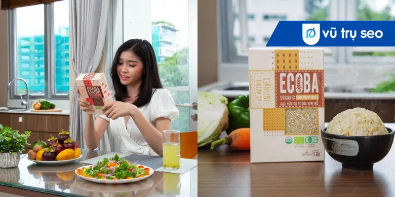 Gạo lứt hữu cơ Ecoba Huyết Rồng dinh dưỡng cao